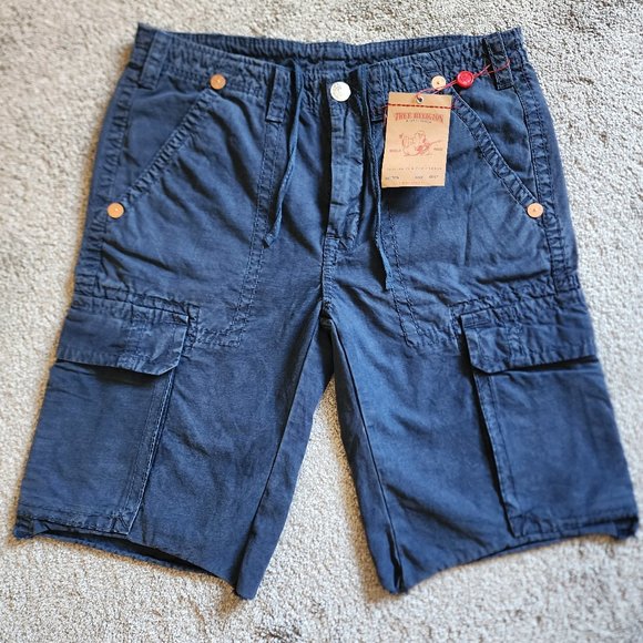New Men's True Religion shorts navy blue size 34